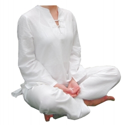 ZAMKARA yogawear Damen Yoga Leinenshirt Avadi und Leinenhose Agartala, Offwhite